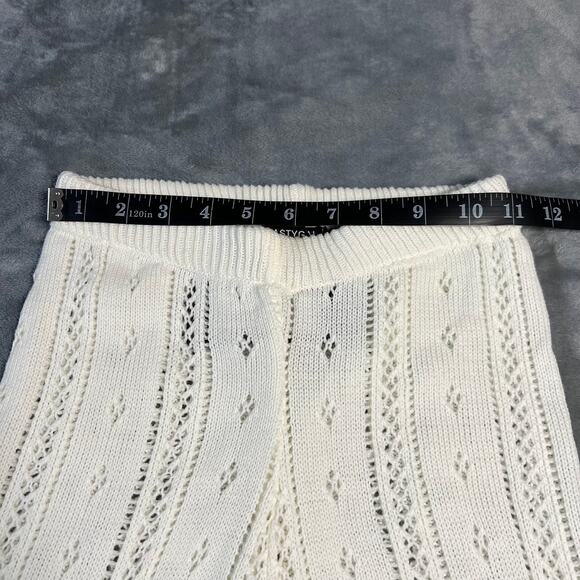 Nasty Gal High Rise Crochet Pointelle Knit Flare Pants Size M NEW Festival Boho - Picture 12 of 14